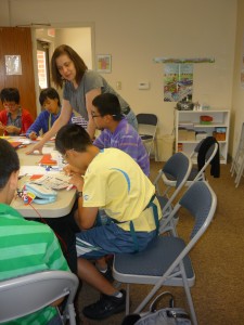 Margot Heffernan teaching Chinese ESL students on August 17, 2012