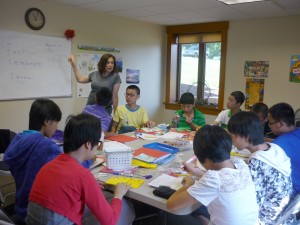 Margot Heffernan with Chinese ESL students on Thursday, August 16, 2012